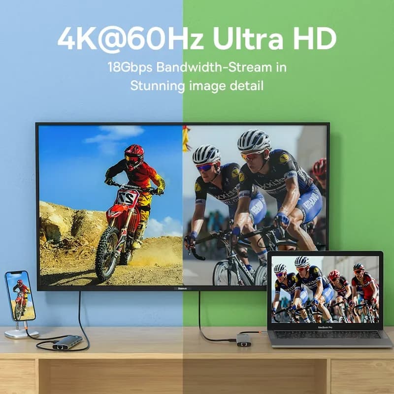 Hub USB-C 4K 60Hz με HDMI, Ethernet και PD 100W