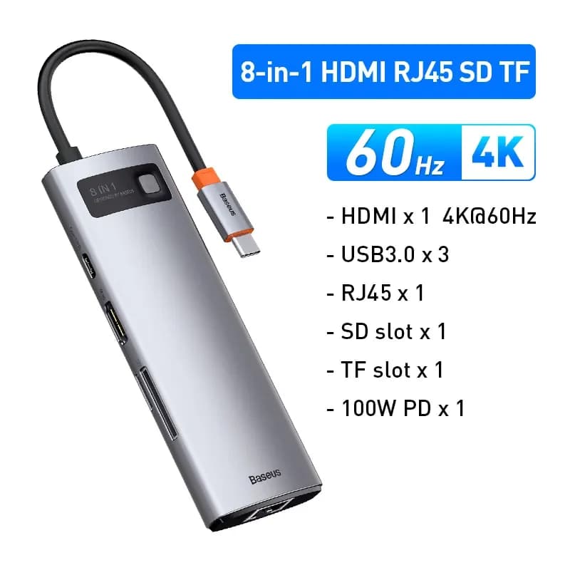 Hub USB-C 4K 60Hz με HDMI, Ethernet και PD 100W